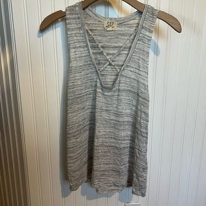 Gray tank with X front